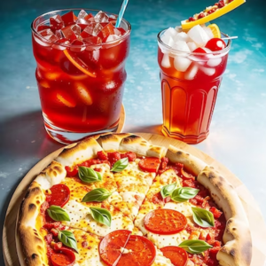 Pizza + Cold Coffee